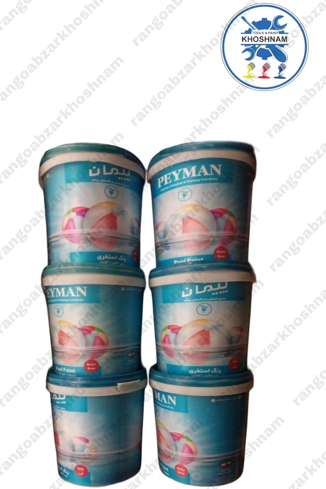 رنگ استخری آبی پیمان، پایه آب حجم 1 لیتر