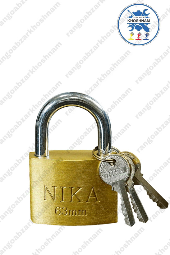 خرید و قیمت قفل آویز پایه کوتاه سایز ۶۳ میلی متر طلایی نیکا، با بهترین کیفیت ومناسب ترین قیمت + ارسال فوری