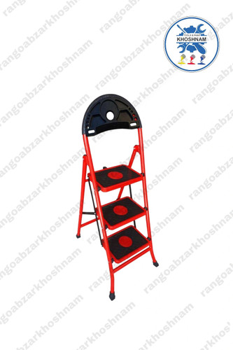 نردبان تاشو سکو سه پله با طراحی مقاوم و ایمنی بالا برای کارهای خانگی و صنعتی